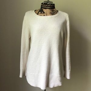 LOFT Off-White Scoop Neck Sweater - Size M